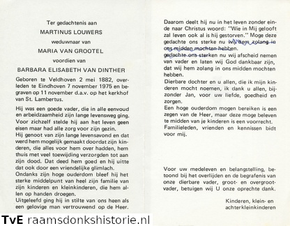 Martinus Louwers Maria van Grootel  Barbara Elisabeth van Dinther