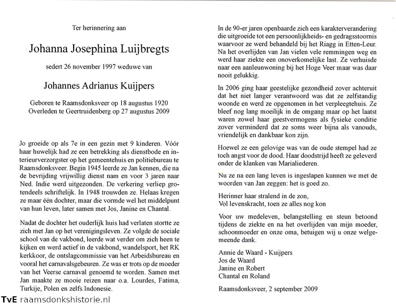 Johanna Josephina Luijbregts Johannes Adrianus Kuijpers