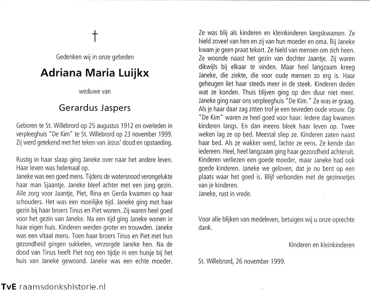 Adriana Maria Luijkx Gerardus Jaspers
