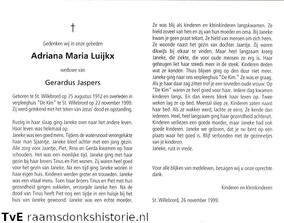 Adriana Maria Luijkx Gerardus Jaspers
