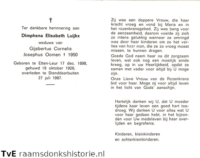 Dimphena Elisabeth Luijkx Gijsbertus Cornelis Josephus Oomen