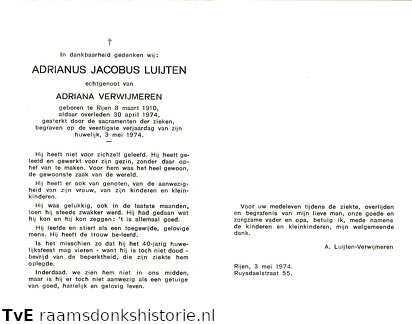 Adrianus Jacobus Luijten Adriana Verwijmeren
