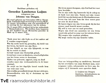Gerardus Lambertus Luijten Johanna van Dongen