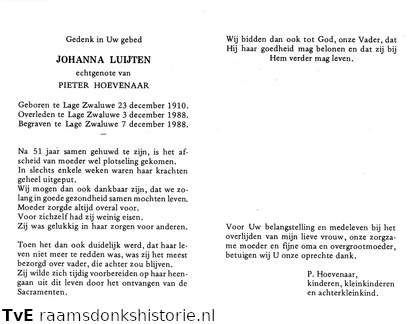Johanna Luijten Pieter Hoevenaar
