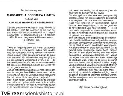 Margaretha Dorothea Luijten Cornelis Hendrikus Hesselmans