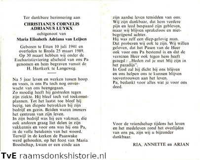 Christianus Cornelis Adrianus Luykx Maria Elisabeth Adriana van Leijsen