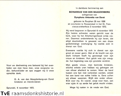 Bernardus van den Maagdenberg Dymphena Antonetta van Dorst