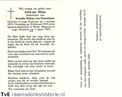 Adriaan Maas Arnolda Helena van Oosterhout