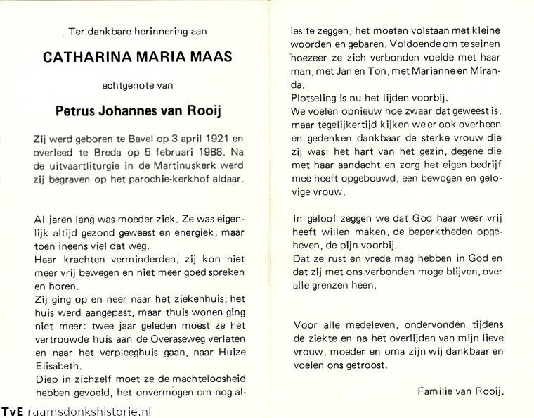 Catharina Maria Maas Petrus Johannes van Rooij