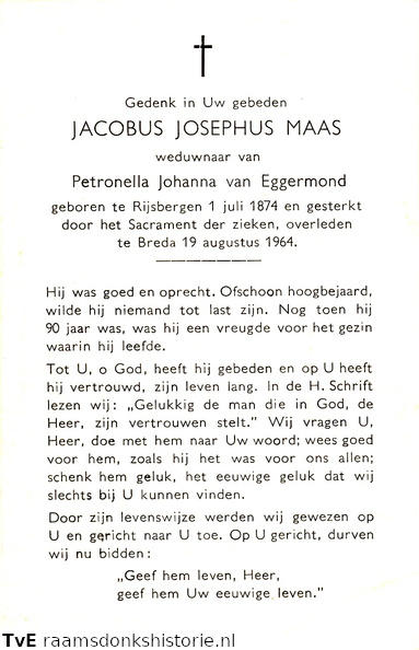 Jacobus Josephus Maas Petronella Johanna van Eggermond