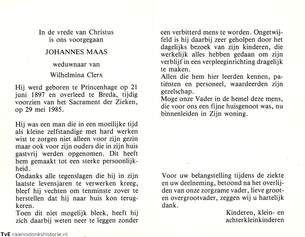Johannes Maas Wilhelmina Clerx