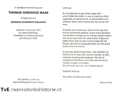 Thomas Adrianus Maas Johanna Elisabeth Zijlmans