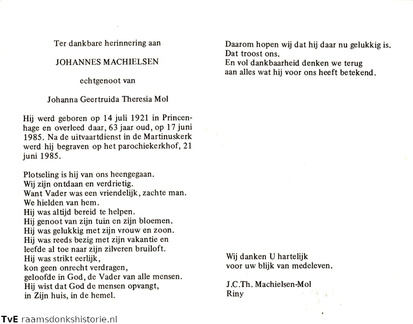 Johannes Machielsen Johanna Geertruida Theresia Mol