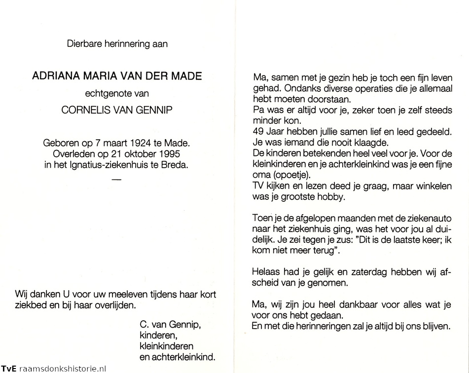 Adriana Maria van der Made Cornelis van Gennip