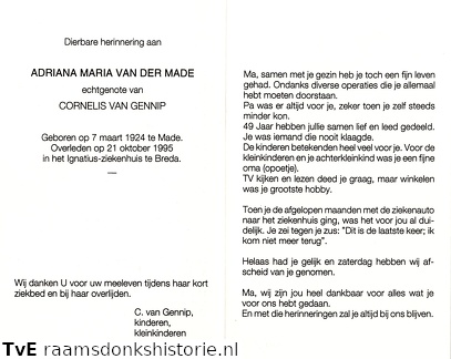 Adriana Maria van der Made Cornelis van Gennip