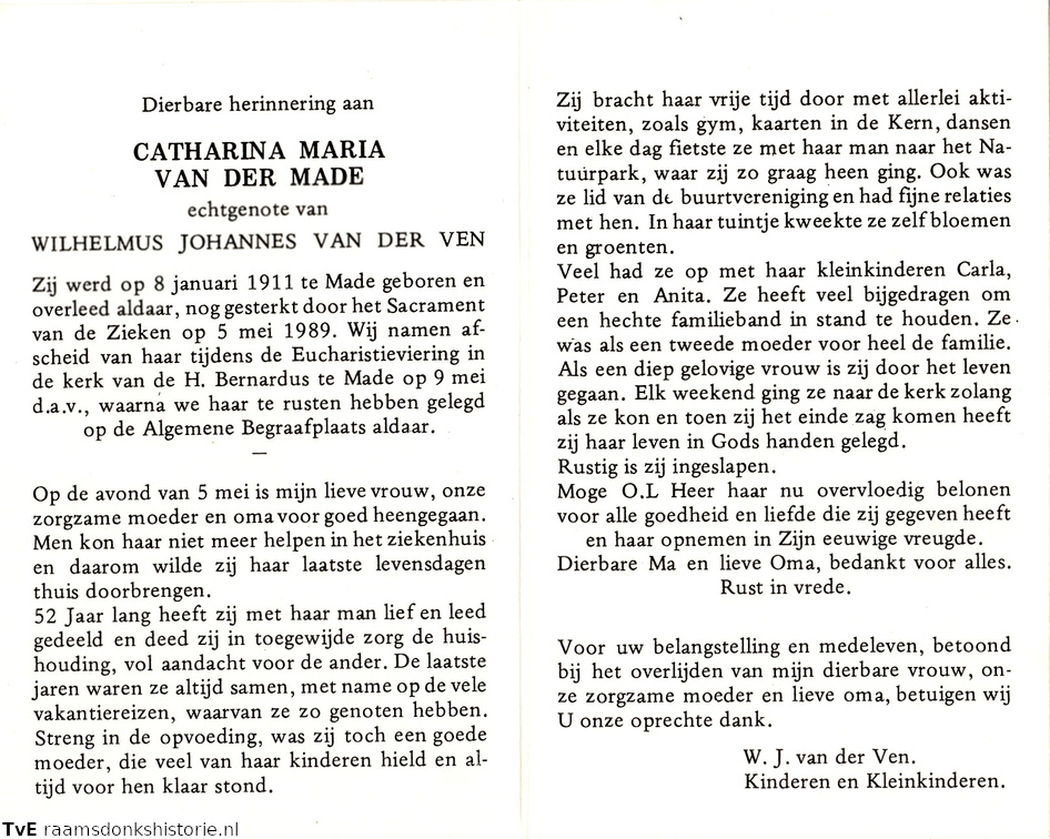 Catharina Maria van der Made Wilhelmus Johannes van der Ven
