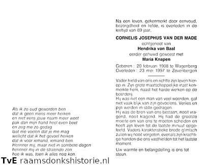 Cornelis Josephus van der Made Hendrika van Baal Maria Knapen