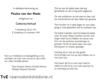 Paulus van der Made Catharina Verhoef