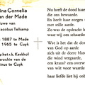 Wilehlmina Cornelia Maria van der Made Hermanus Jacobus Telkamp
