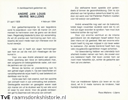 Andre Jan Louis Marie Mallens Roos Litjens