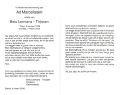 Ad Marcelissen (vr)Bets Thijssen