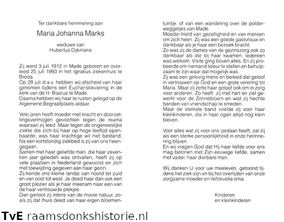Maria Johanna Marks Hubertus Dijkmans
