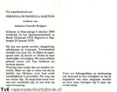 Cornelia Petronella Martens Adrianus Cornelis Weijgers
