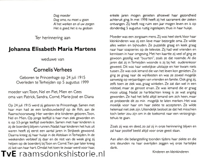 Johanna Elisabeth Maria Martens Cornelis Verhees