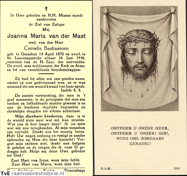 Johanna Maria van der Mast Cornelis Bastiaansen