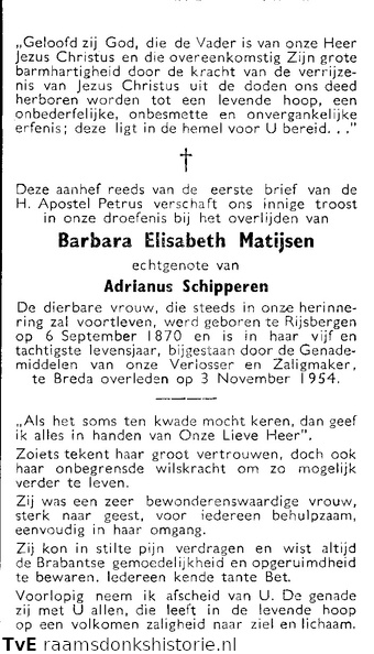 Barbara Elisabeth Matijsen Adrianus Schipperen