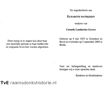 Elisabeth Mathijssen Cornelis Lambertus Govers