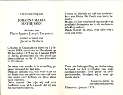 Johanna Maria Mathijssen Pierre Ignace Joseph Taeymans Jacobus Beekers