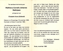 Waltherus Cornelis Johannes Mathijssen Elizabeth Anna Solleveld