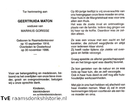 Geertruida Maton Marinus Gorisse