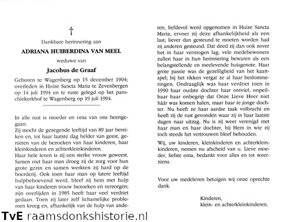 Adriana Huiberdina van Meel Jacobus de Graaf