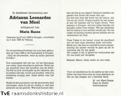 Adrianus Leonardus van Meel Maria Haans