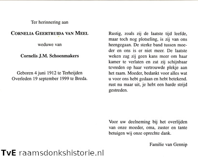 Cornelia Geertruida van Meel Cornelis J.M. Schoenmakers