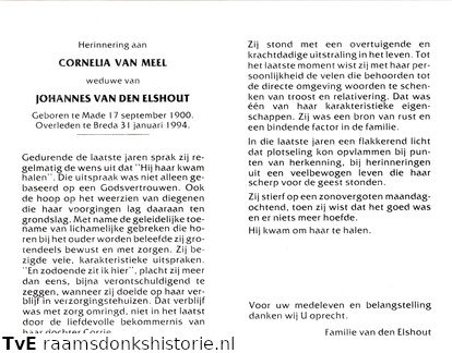Cornelia van Meel Johannes van den Elshout