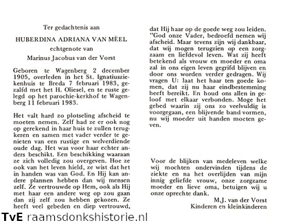 Huberdina Adriana van Meel Marinus Jacobus van der Vorst