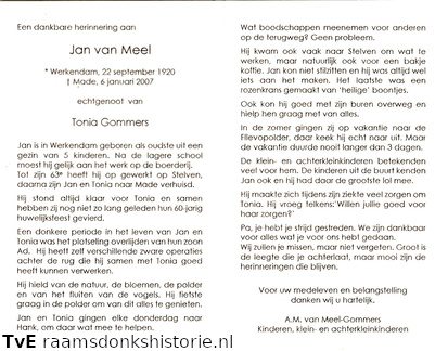 Jan van Meel Tonia Gommers