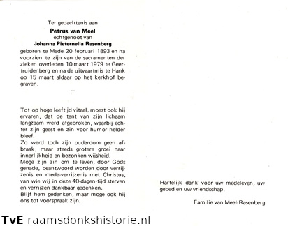 Petrus van Meel Johanna Pieternella Rasenberg