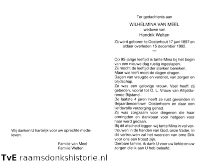Wilhelmina van Meel Hendrik Welten