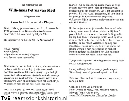 Wilhelmus Petrus van Meel Cornelia Helena van der Pluijm