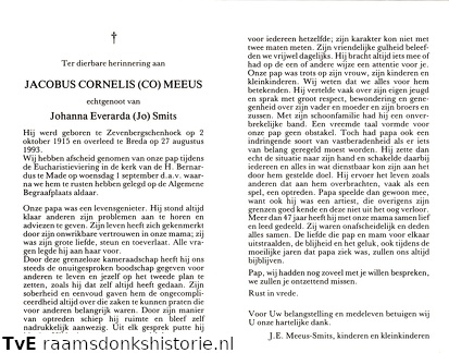 Jacobus Cornelis (Co) Meeus Johanna Everarda Smits