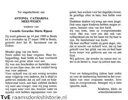 Antonia Catharina Meeuwesen Cornelis Gerardus Maria Ripson