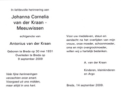 Johanna Cornelia Meeuwissen Antonius van der Kraan