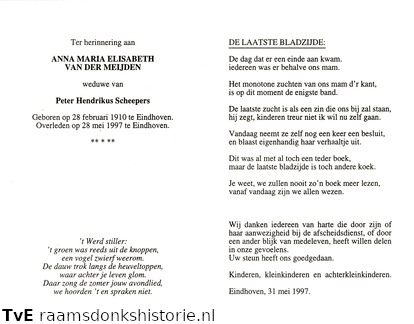 Anna Maria Elisabeth van der Meijden Peter Hendrikus Scheepers
