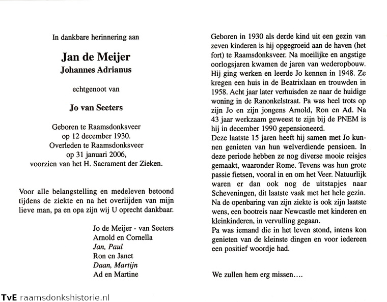 Johannes Adrianus de Meijer Jo van Seeters