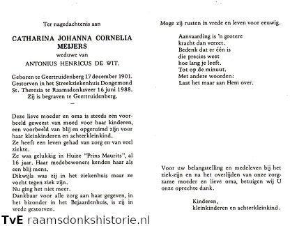 Catharina Johanna Cornelia Meijers Antonius Henricus de Wit