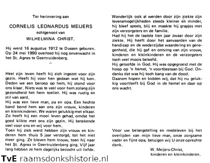 Cornelis Leonardus Meijers Wilhelmina Christ